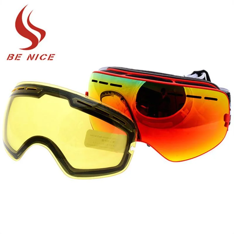 BE NICE Ski Goggles with Night Vision Lens