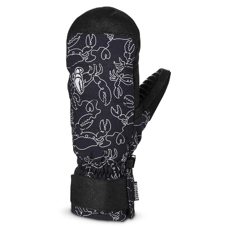 Crab Grab Snuggler Womens Mitt Snowboard Gloves - Crab Doodle Black