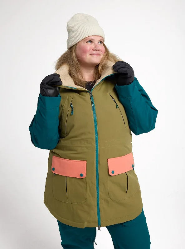 Burton Prowess Womens Jacket Shaded Spruce / Martini Olive / Persimmon