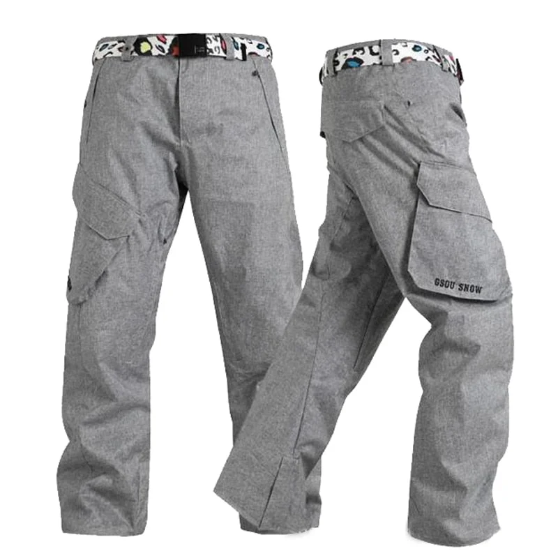 GSOU SNOW Denim Ski Pants Men / Mens Snowboarder Pants